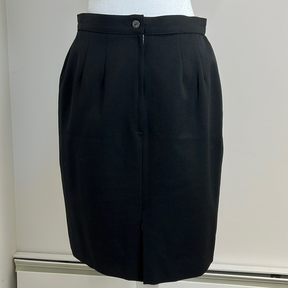 Vintage Marks & Spencer Black Wool Skirt Size 8